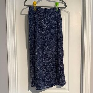 Marine Layer Navy Floral midi Skirt